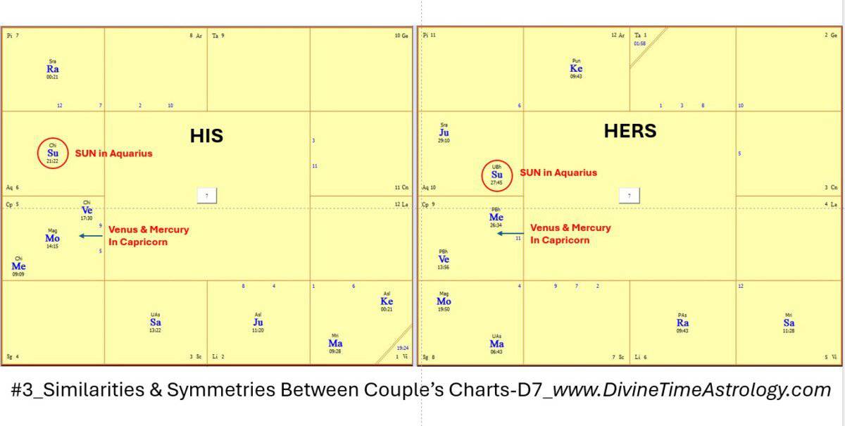 Similarities and symmetries between couple's charts #3