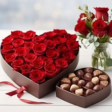 heart shaped flower chocolate box top